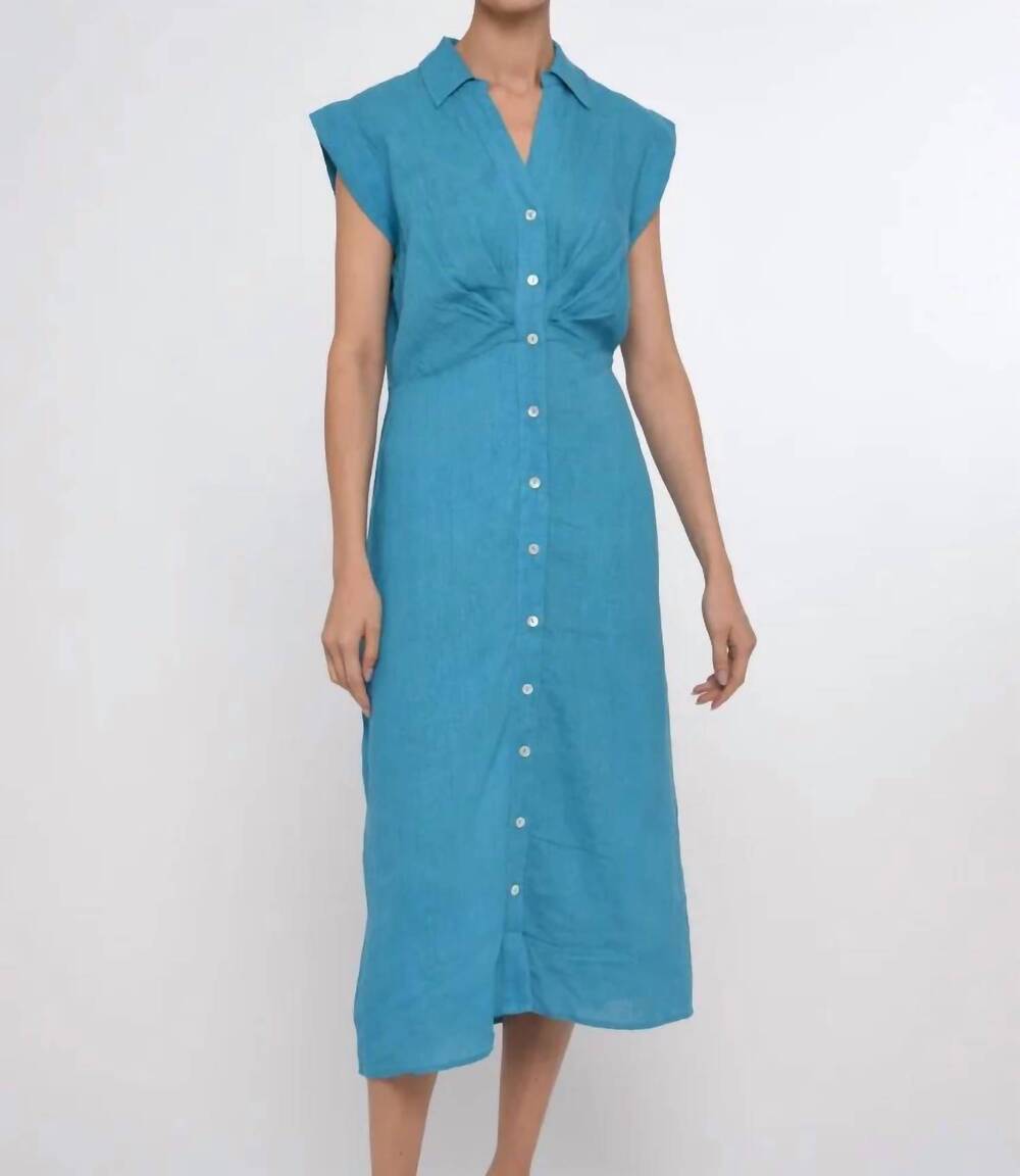 NEW LOVE THE LABEL simmons midi dress in maui blue
